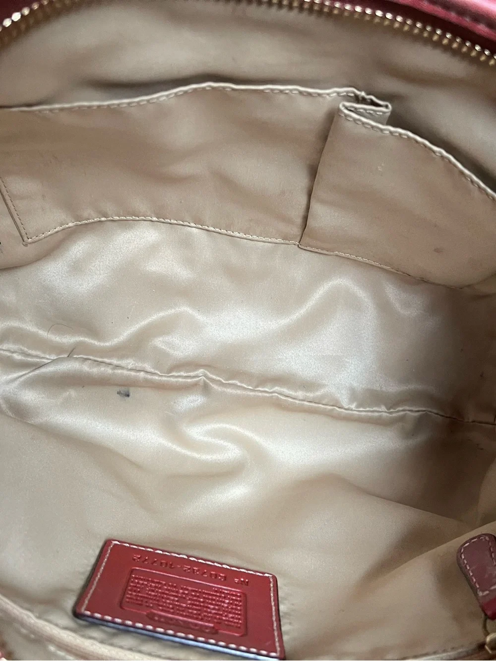 Vintage y2k Signature Ergo Shoulder Bag with Red Trim